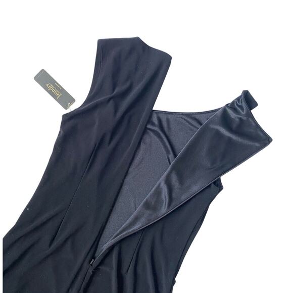 Laundry By Sheli Segal Black Dress Cocktail Gown Sleeveless Sheath Dress size 2 - Picture 7 of 11